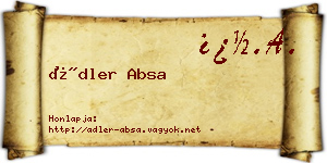 Ádler Absa névjegykártya